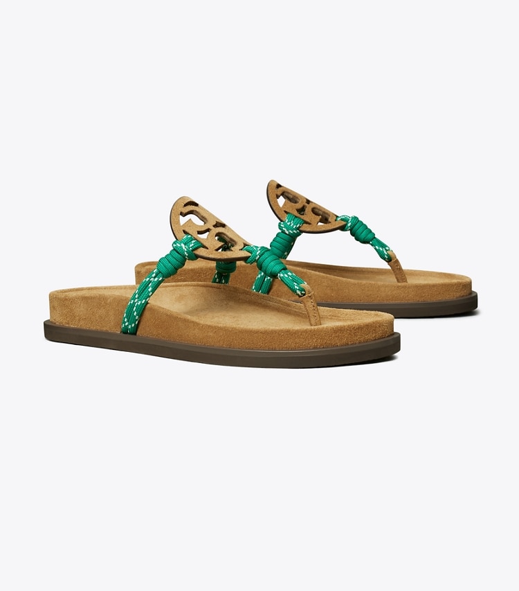 Tory Burch designer sandals Miller Cloud Rope Sandal in ALCE / GREEN MULTI angle