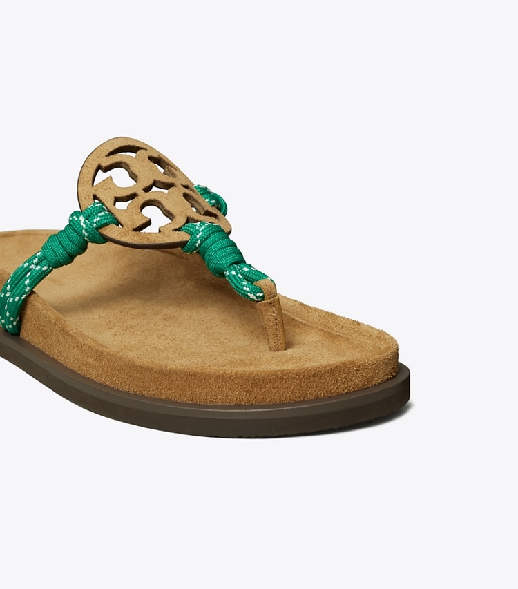 Tory Burch designer sandals Miller Cloud Rope Sandal in ALCE / GREEN MULTI detail