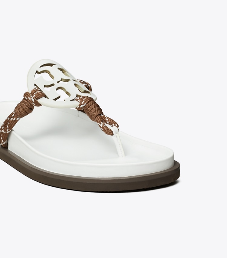 Tory Burch designer sandals Miller Cloud Rope Sandal in CLOUD / COCOA MULTI detail