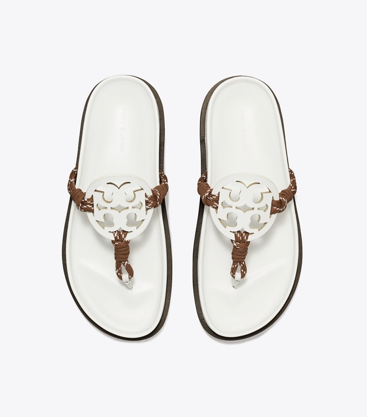 Tory Burch designer sandals Miller Cloud Rope Sandal in CLOUD / COCOA MULTI overhead