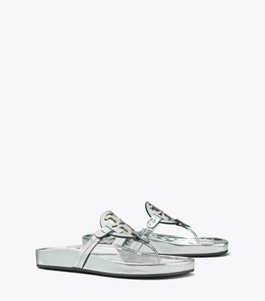 Tory Burch designer sandals Miller Cloud Sandal in ARGENTO angle