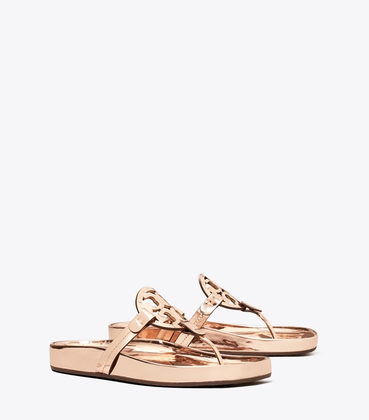 Tory Burch designer sandals Miller Cloud Sandal in ROSE GOLD angle