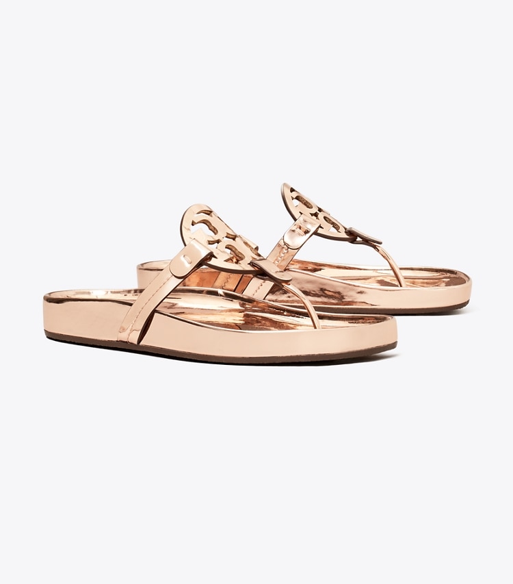 Tory Burch designer sandals Miller Cloud Sandal in ROSE GOLD angle