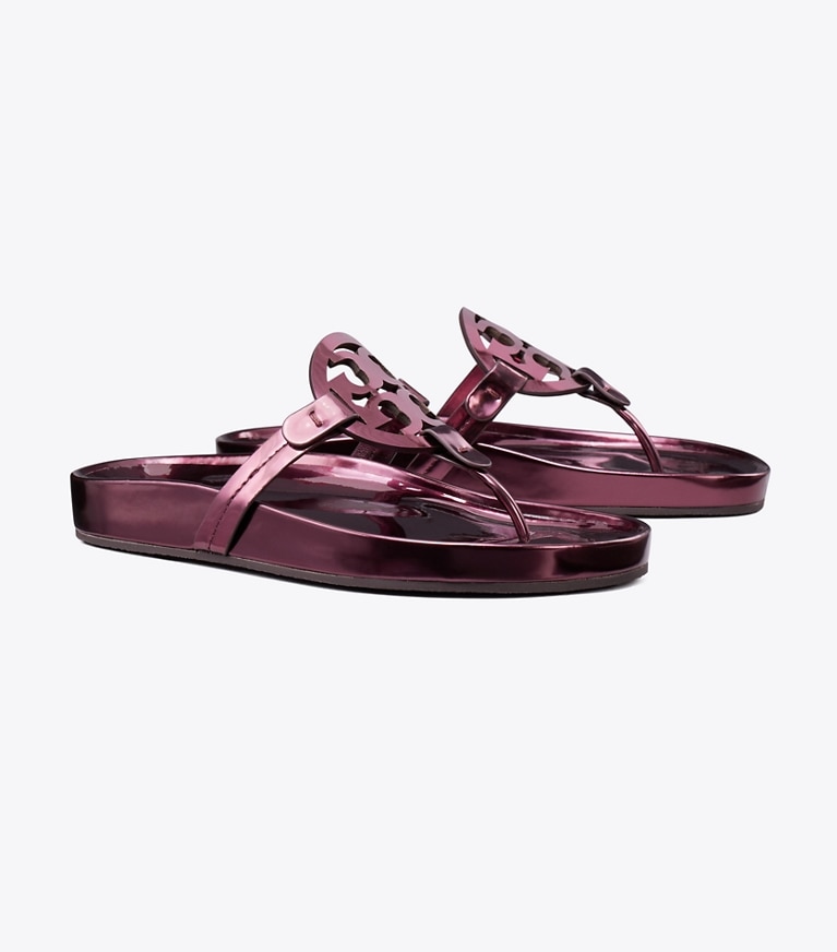 Tory Burch designer sandals Miller Cloud Sandal in Merlot angle