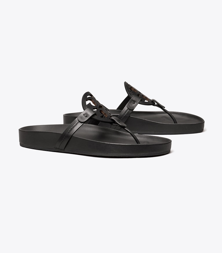 Tory burch miller store sandals black leather