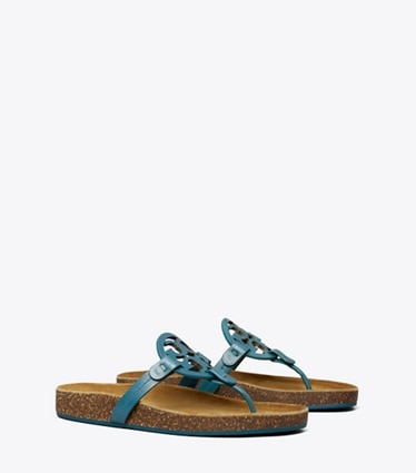 Tory Burch designer sandals Miller Cloud Sandal in BRISK BLUE angle