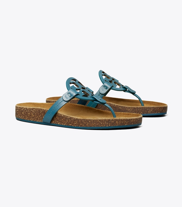 Tory Burch designer sandals Miller Cloud Sandal in BRISK BLUE angle