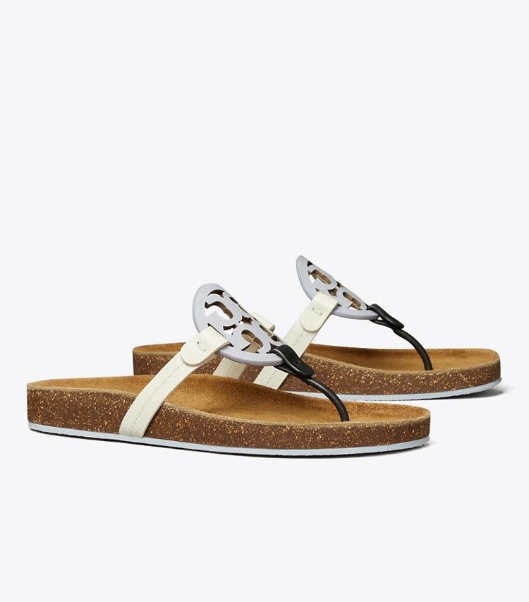 Tory Burch designer sandals Miller Cloud Sandal in SPRING LAVENDER / PERFECT BLACK / NEW IV angle