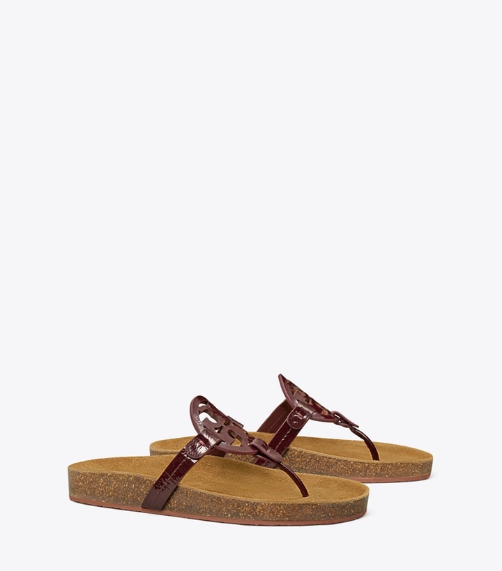 Tory Burch designer sandals Miller Cloud Sandal in PLUM / Natural angle