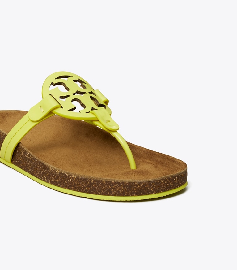 Tory Burch designer sandals Miller Cloud Sandal in BLAZING YELLOW angle