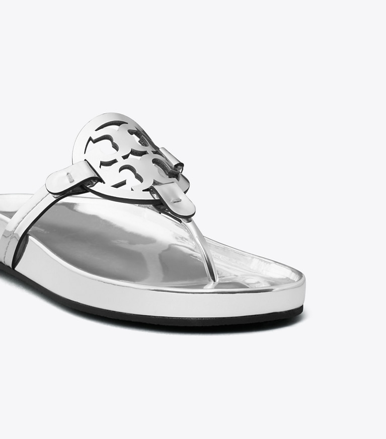 Tory Burch designer sandals Miller Cloud Sandal in ARGENTO angle
