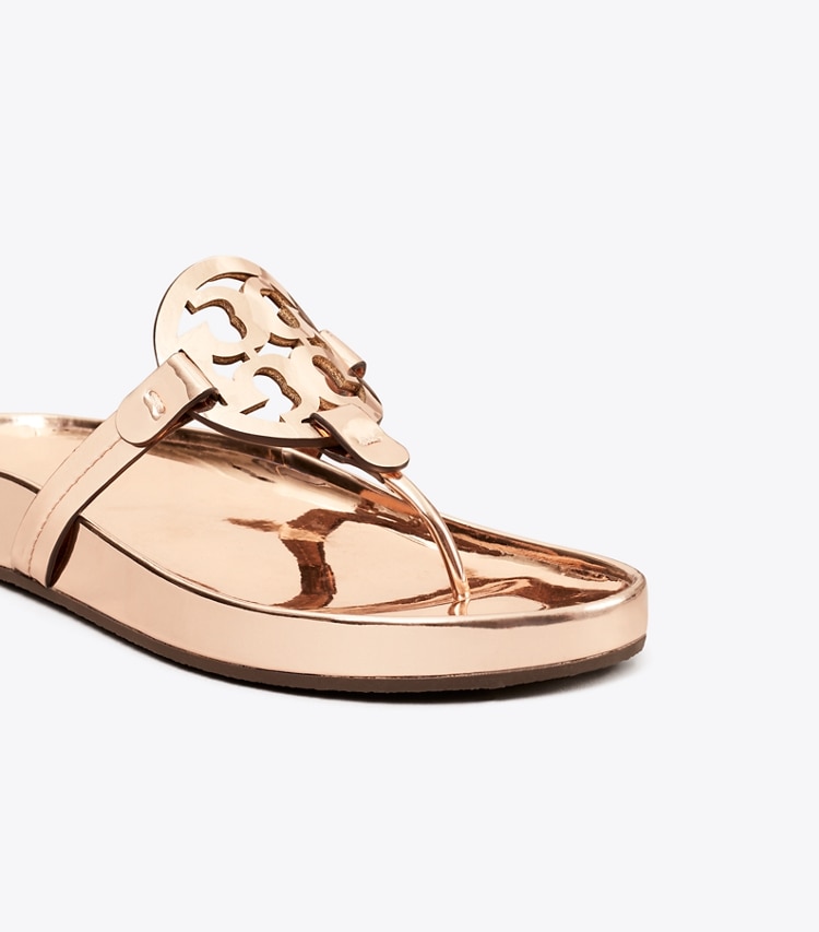 Tory Burch designer sandals Miller Cloud Sandal in ROSE GOLD detail