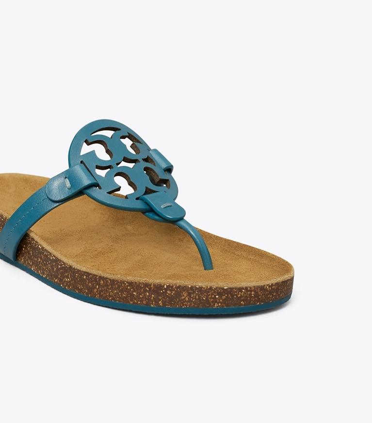 Tory Burch designer sandals Miller Cloud Sandal in BRISK BLUE detail