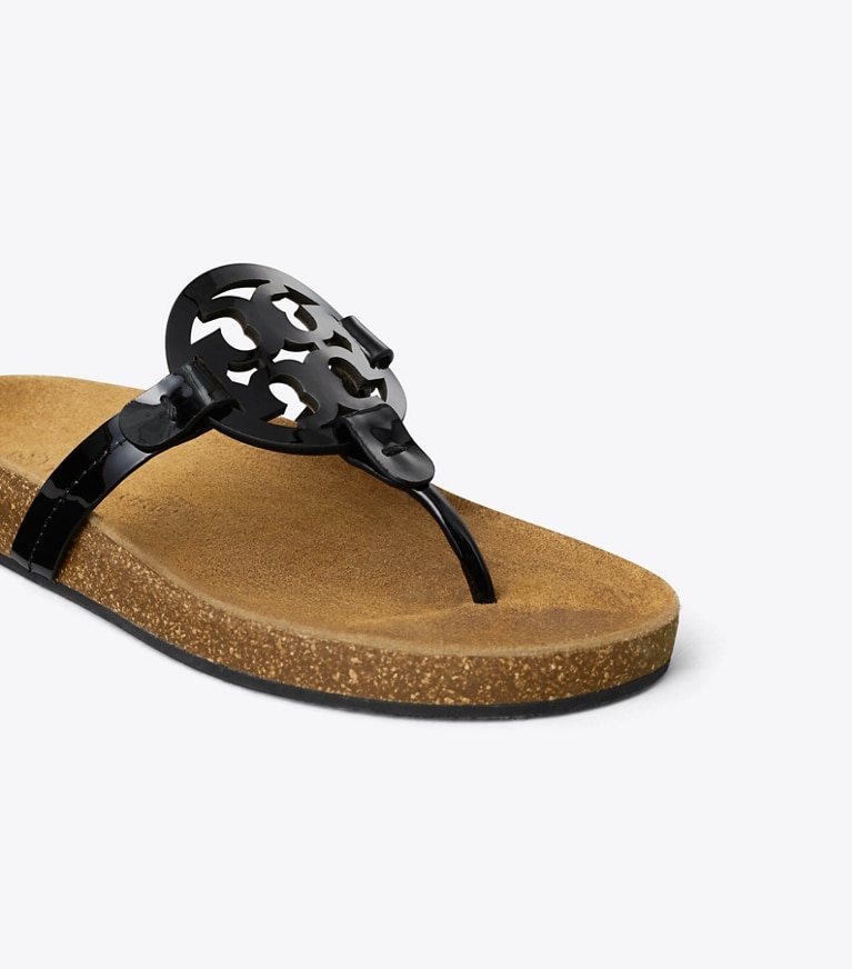 Tory Burch designer sandals Miller Cloud Sandal in PERFECT BLACK / Natural angle