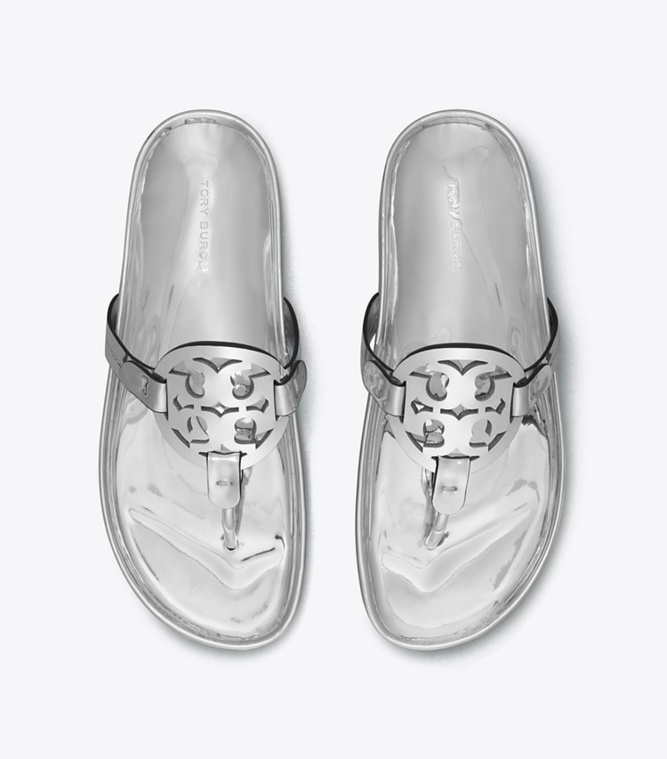 Tory Burch designer sandals Miller Cloud Sandal in ARGENTO overhead