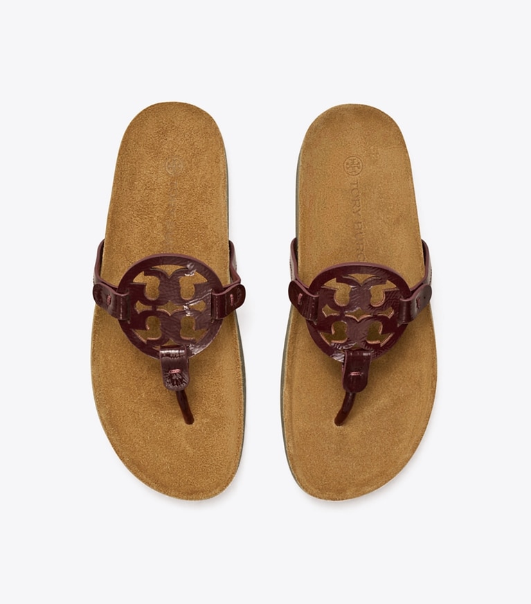 Tory Burch designer sandals Miller Cloud Sandal in PLUM / Natural overhead