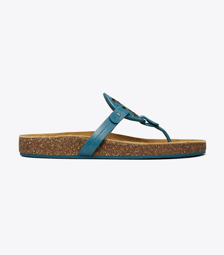 Tory Burch designer sandals Miller Cloud Sandal in BRISK BLUE side