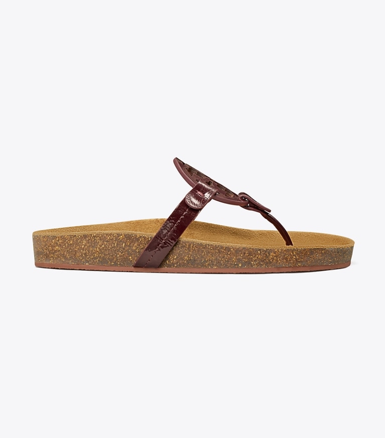 Tory Burch designer sandals Miller Cloud Sandal in PLUM / Natural side