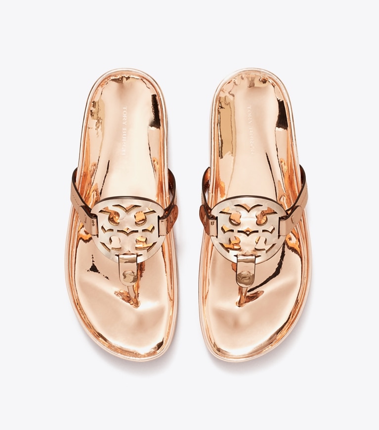 Tory Burch designer sandalen Miller Cloud Sandale in ROSE GOLD angle