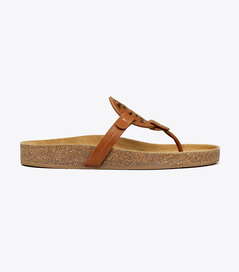 Tory Burch designer sandalen Miller Cloud in Classic Cuoio / Natural angle