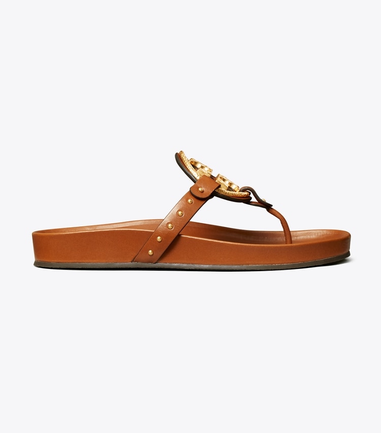 Tory Burch designer sandals Miller Cloud Vintage Plaque in BOURBON MIELE/ BOURBON MIELE side