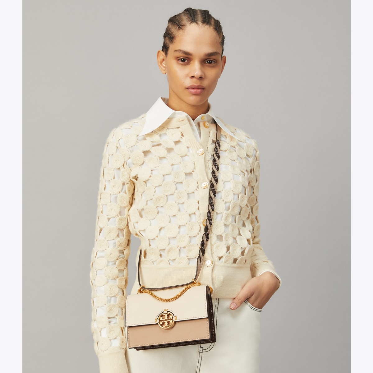 Miller Color-Block Mini Bag in white, size OS