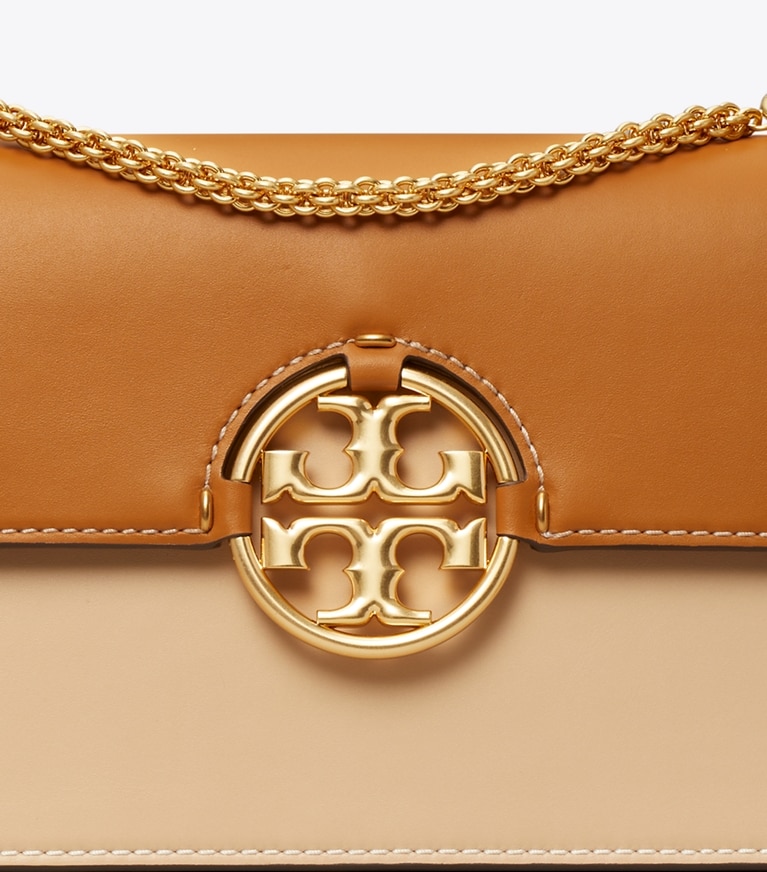 Tory Burch designer shoulder bags Miller Color-Block Shoulder Bag in CARAMEL CORN / DROMEDARY detail