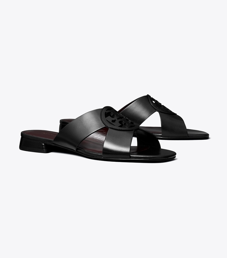 Tory Burch designer sandals Miller Crisscross Sandal in PERFECT BLACK angle