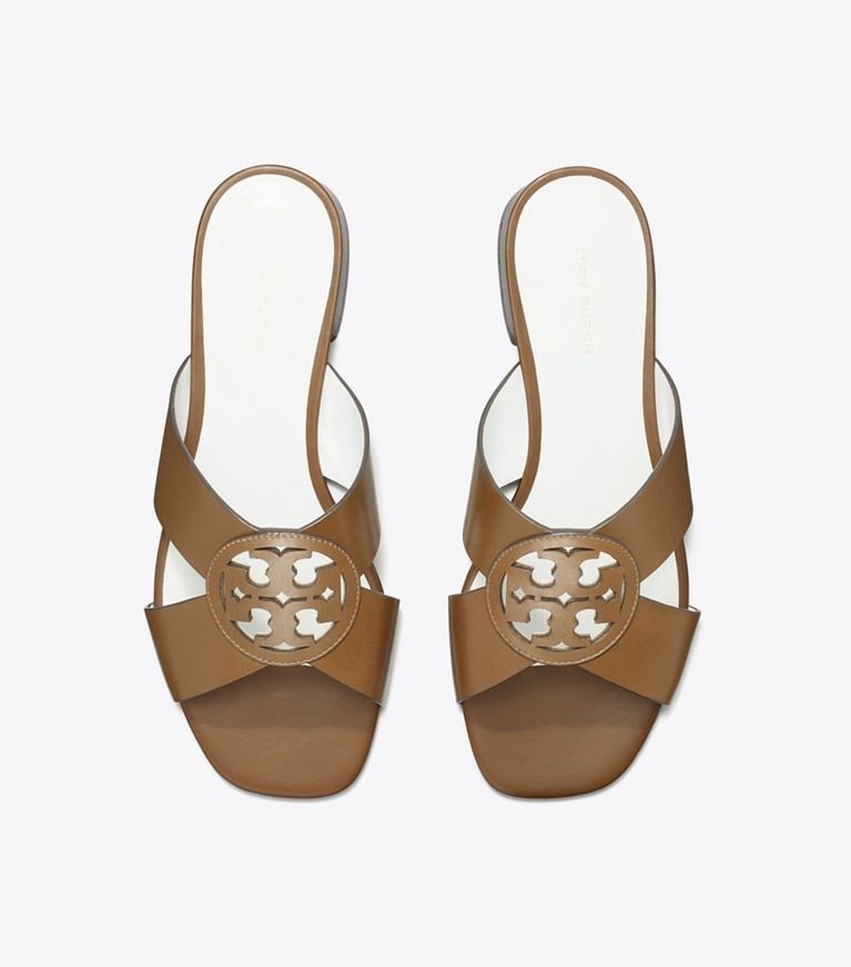 Tory Burch designer sandals Miller Crisscross Sandal in ALMOND OATS angle