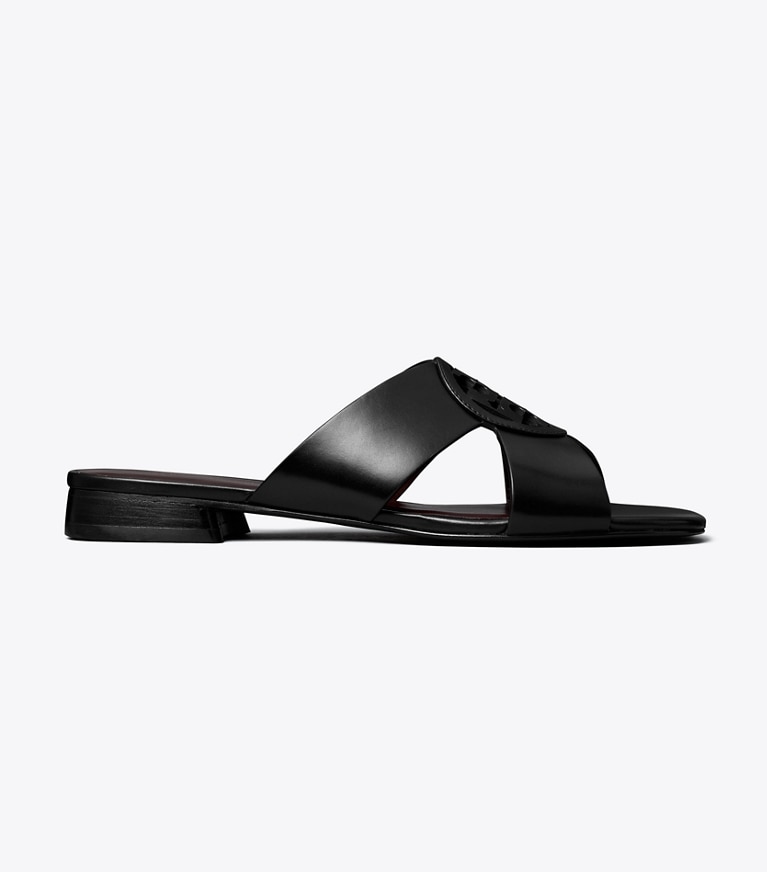 Tory Burch designer sandals Miller Crisscross Sandal in PERFECT BLACK angle