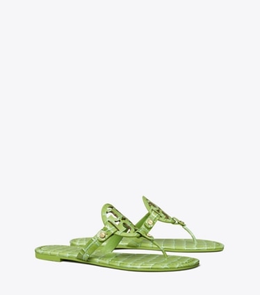 Tory burch green 2025 flip flops