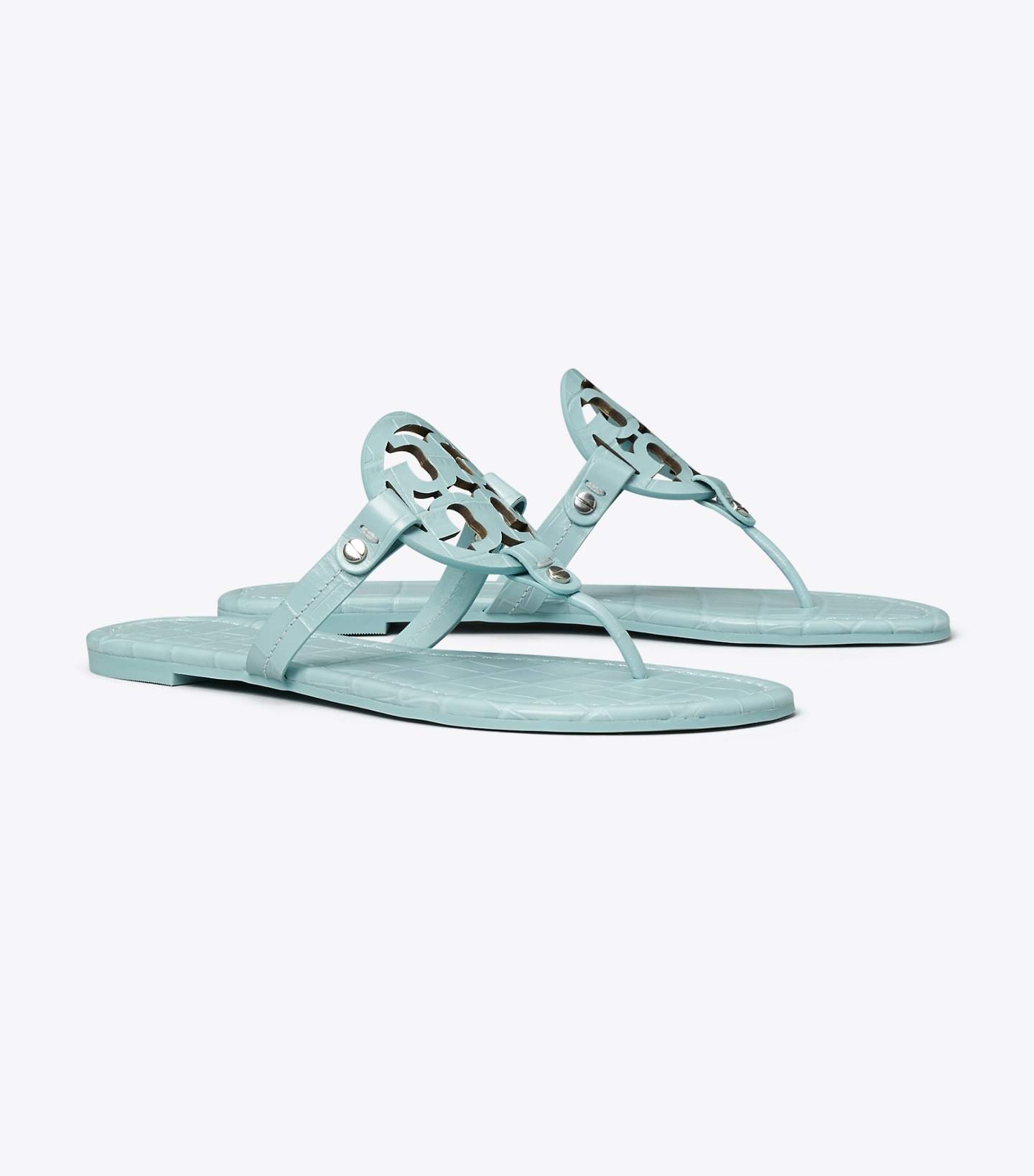 Miller Croc-Embossed Leather Sandal