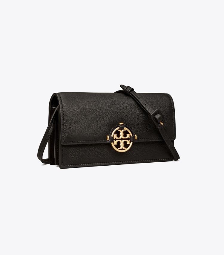 Tory Burch designer kleine taschen Miller Crossbody-Geldbörse in Black angle