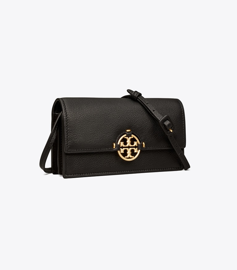 Tory Burch designer kleine taschen Miller Crossbody-Geldbörse in Black angle