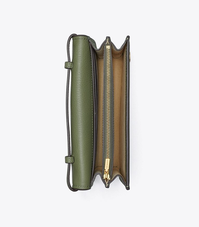 Tory Burch designer kleine taschen Miller Crossbody-Geldbörse in PALM LEAF angle