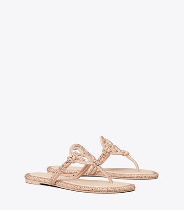 Tory Burch designer sandals Miller Crystal Knotted Sandal in ROSE PINK angle