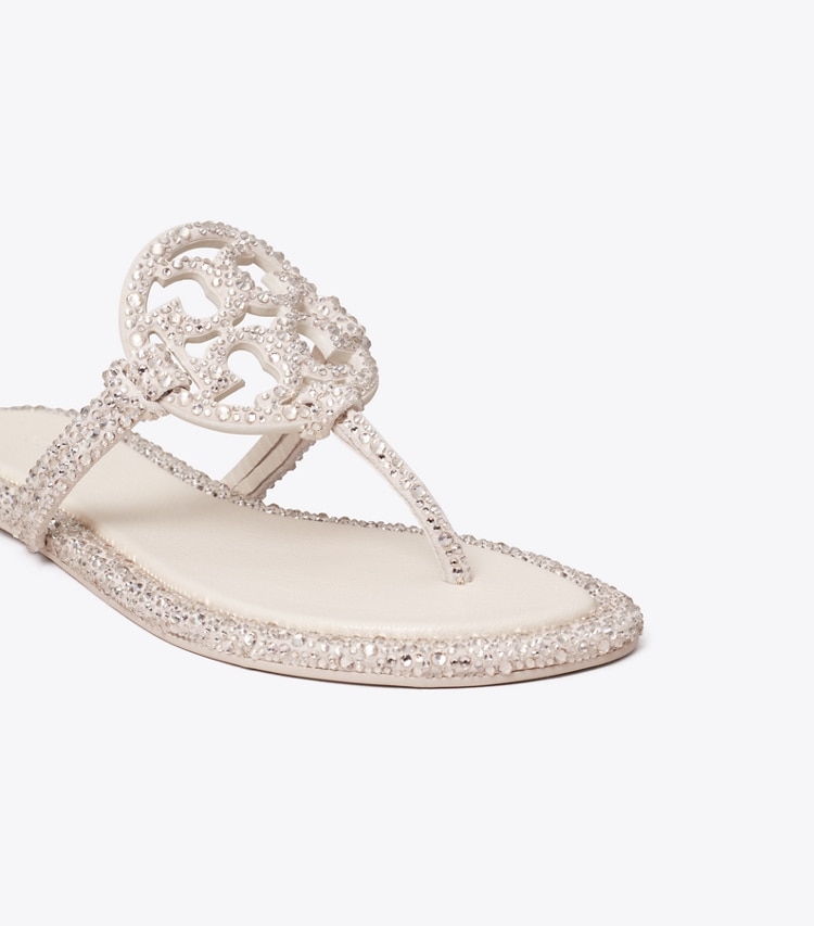 Tory Burch designer sandals Miller Crystal Knotted Sandal in PEARL detail