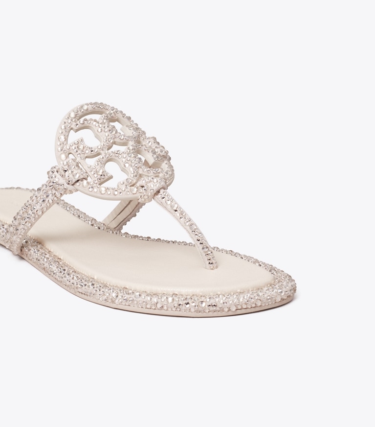 Tory Burch designer sandals Miller Crystal Knotted Sandal in PEARL detail