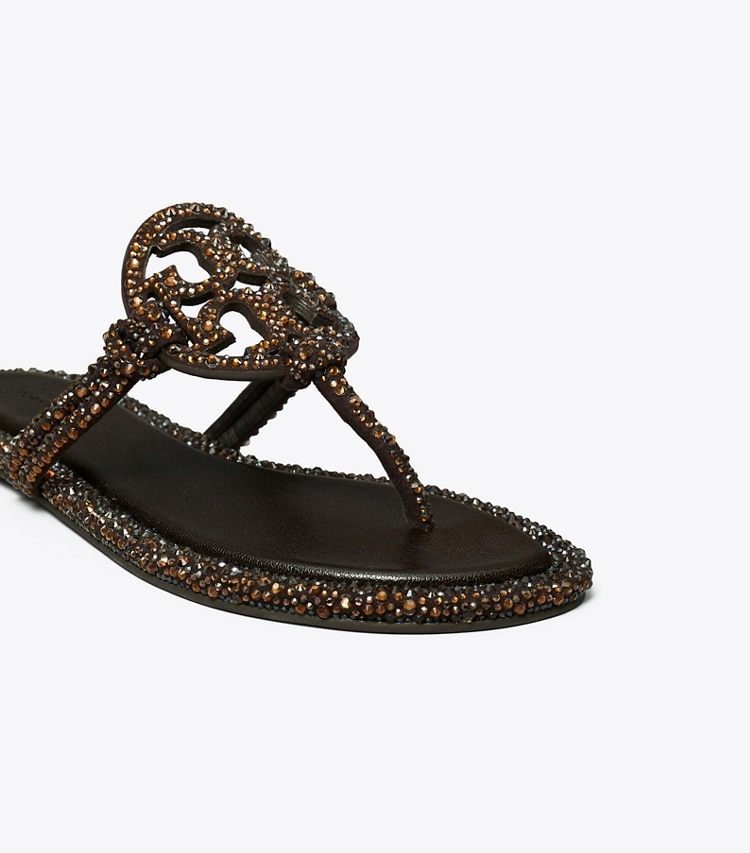 Tory Burch designer sandals Miller Crystal Knotted Sandal in COCOA detail