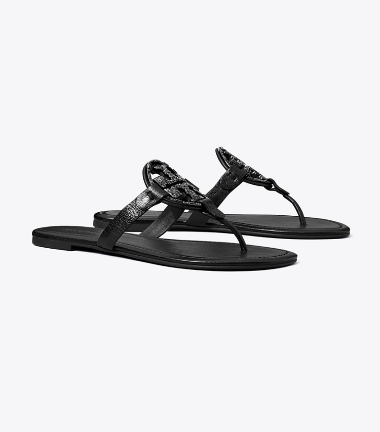 Tory Burch designer sandals Miller Deco Sandal in PERFECT BLACK angle