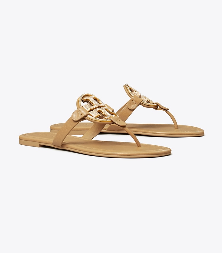 Tory Burch designer sandals Miller Deco Sandal in GINGER SHORTBREAD angle