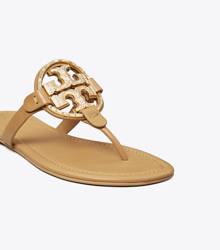 Tory Burch designer sandals Miller Deco Sandal in GINGER SHORTBREAD angle