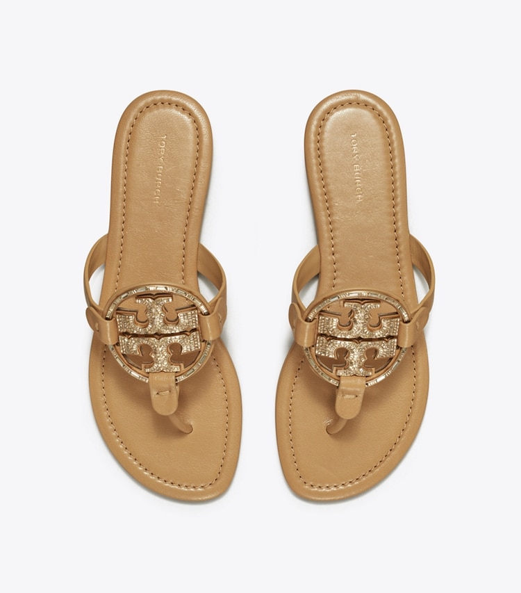 Tory Burch designer sandals Miller Deco Sandal in GINGER SHORTBREAD overhead