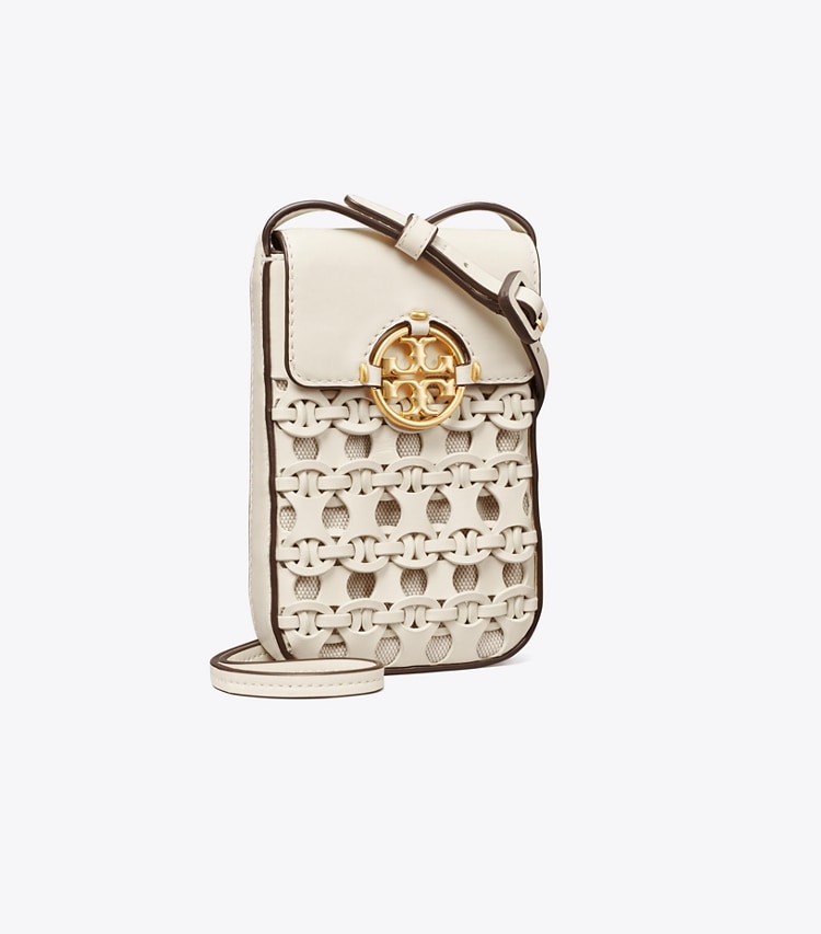 Tory Burch designer mini bags Miller Die-Cut Phone Crossbody  in NEW IVORY angle