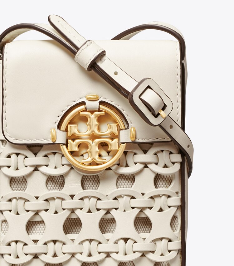 Tory Burch designer mini bags Miller Die-Cut Phone Crossbody  in NEW IVORY detail