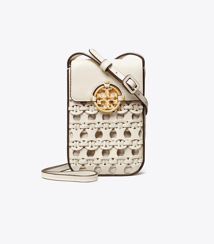 Tory Burch designer mini bags Miller Die-Cut Phone Crossbody  in NEW IVORY front