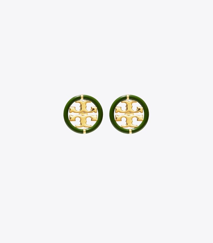 tory burch enamel logo stud earrings