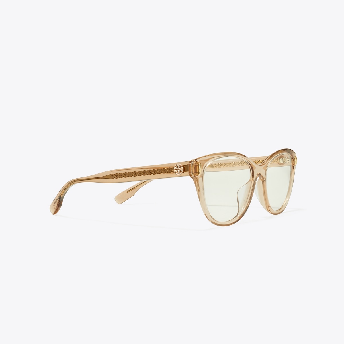 Tory Burch Transparent Frame Eyeglasses with Gold Accents Tory Burch Eyeglass Frames & Frames for Glasses | Gold  main image 4