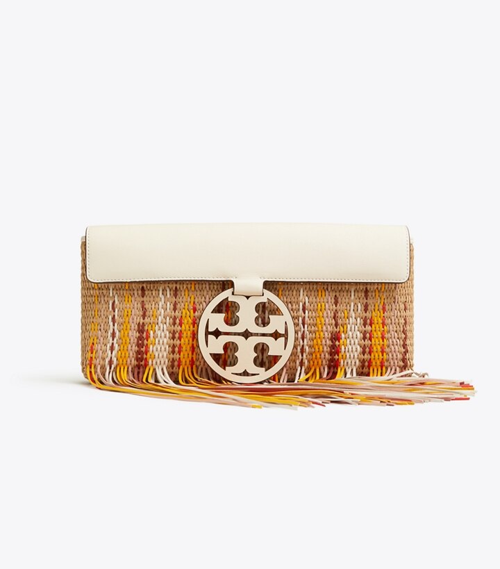 tory burch miller fringe clutch