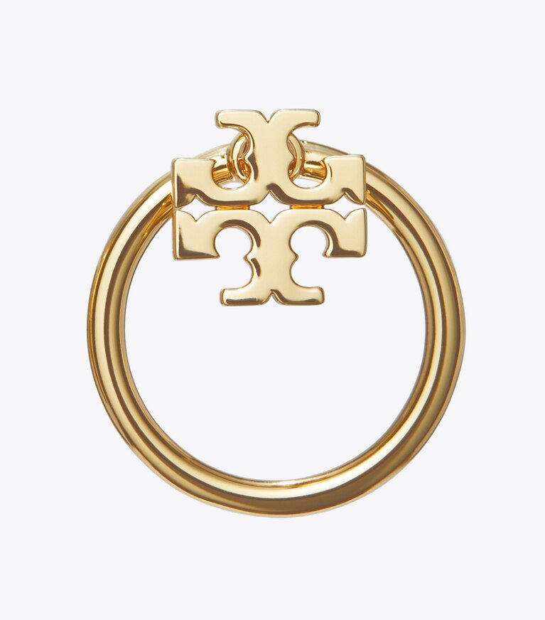 Tory Burch designer earrings Miller Front-Back Earring in Tory Gold front